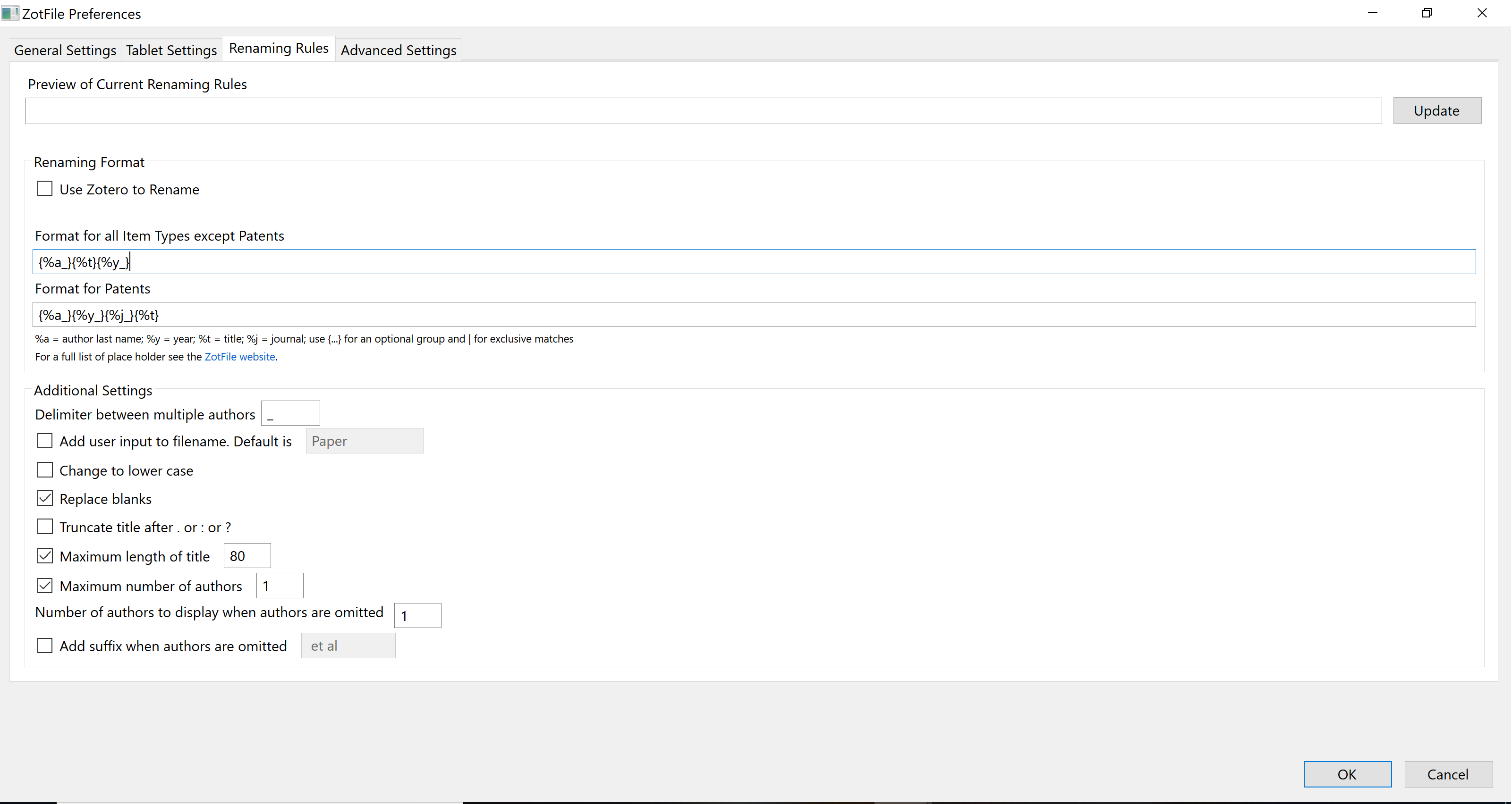 ZotFile PDF Storage Preferences